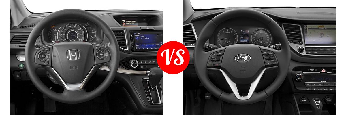 2016 Honda CR-V SUV EX vs. 2016 Hyundai Tucson SUV Limited - Dashboard Comparison