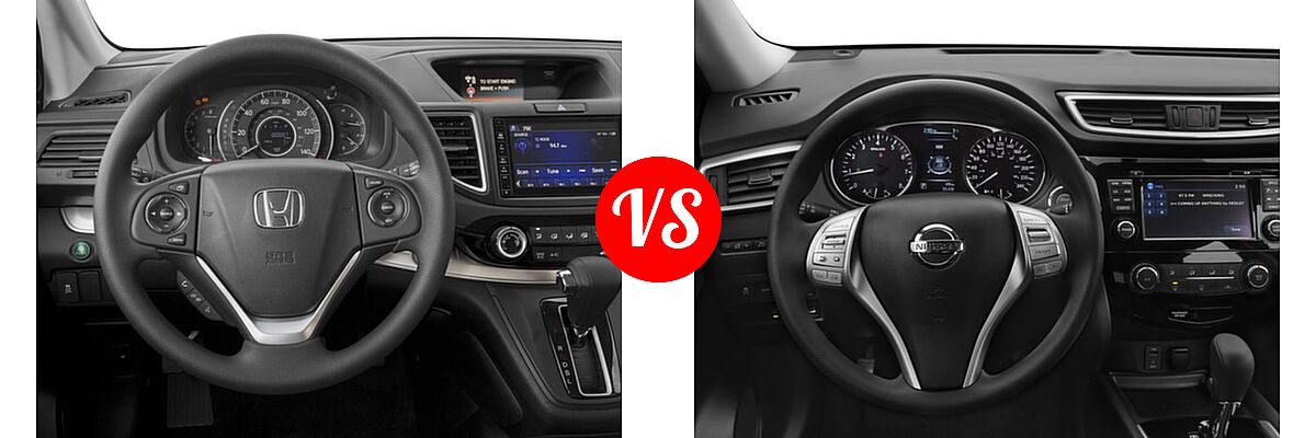 2016 Honda CR-V SUV EX vs. 2016 Nissan Rogue SUV S / SV - Dashboard Comparison