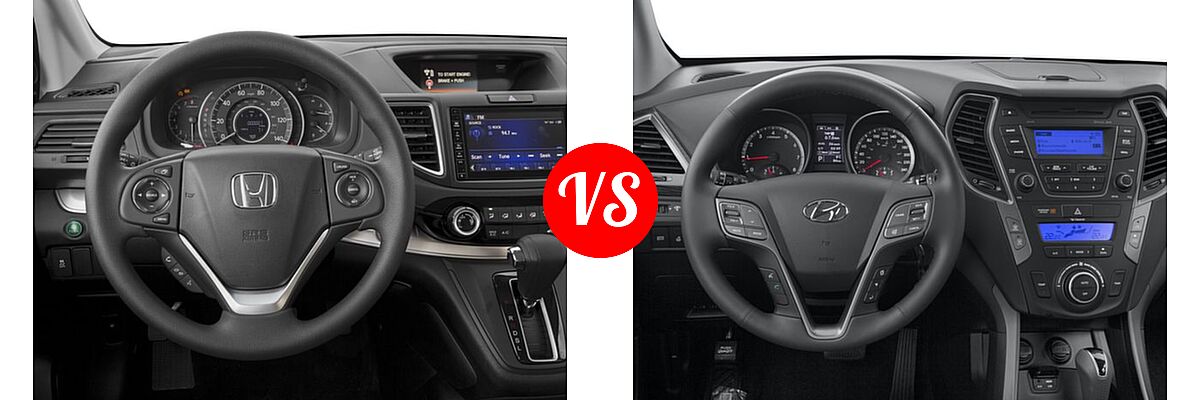 2016 Honda CR-V SUV EX vs. 2016 Hyundai Santa Fe Sport SUV AWD 4dr 2.4 - Dashboard Comparison
