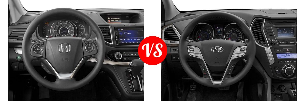 2016 Honda CR-V SUV EX vs. 2016 Hyundai Santa Fe Sport SUV FWD 4dr 2.0T - Dashboard Comparison