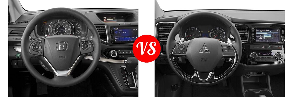 2016 Honda CR-V SUV EX vs. 2016 Mitsubishi Outlander SUV ES / SE - Dashboard Comparison