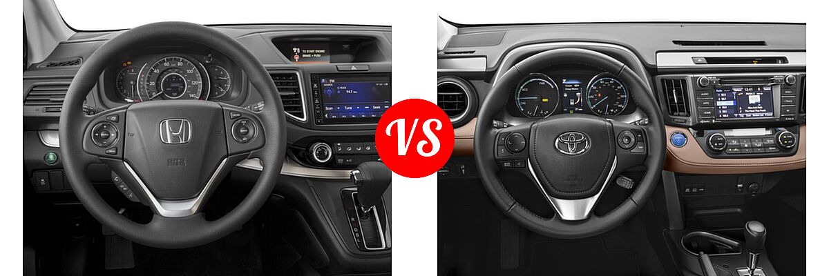 2016 Honda CR-V SUV EX vs. 2016 Toyota RAV4 Hybrid SUV Limited / XLE - Dashboard Comparison