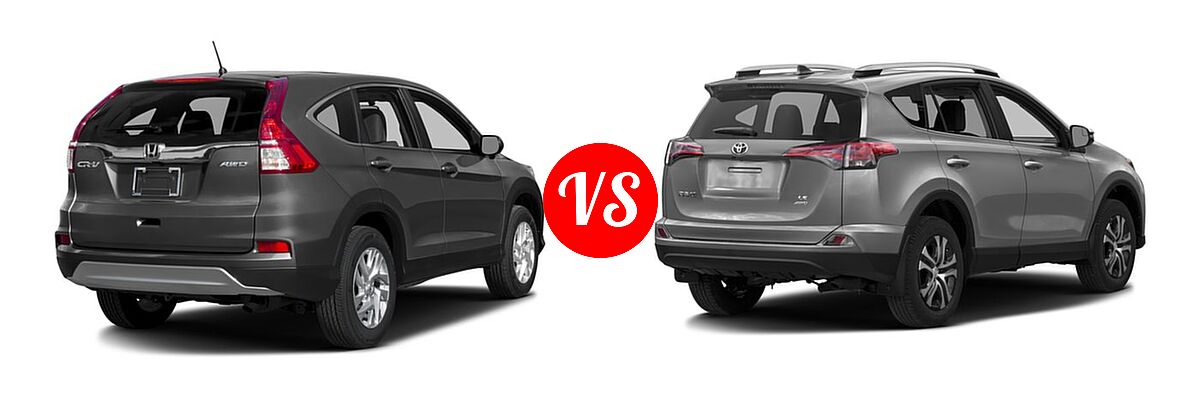 2016 Honda CR-V SUV EX vs. 2016 Toyota RAV4 SUV LE - Rear Right Comparison