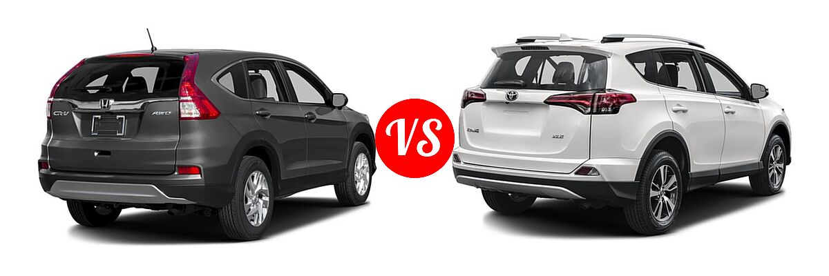 2016 Honda CR-V SUV EX vs. 2016 Toyota RAV4 SUV XLE - Rear Right Comparison
