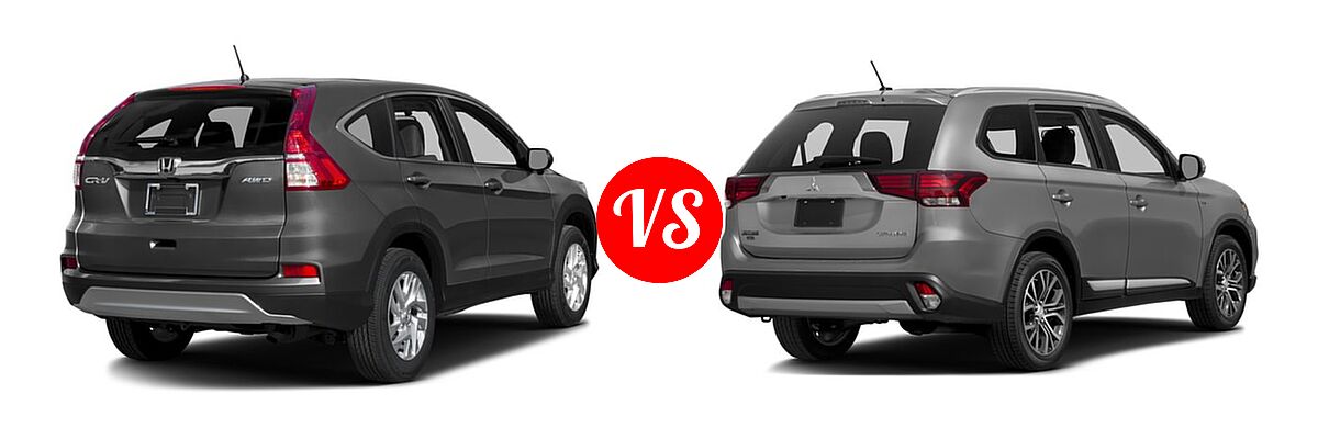 2016 Honda CR-V SUV EX vs. 2016 Mitsubishi Outlander SUV ES / SE - Rear Right Comparison