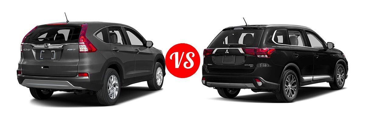 2016 Honda CR-V SUV EX vs. 2016 Mitsubishi Outlander SUV GT - Rear Right Comparison