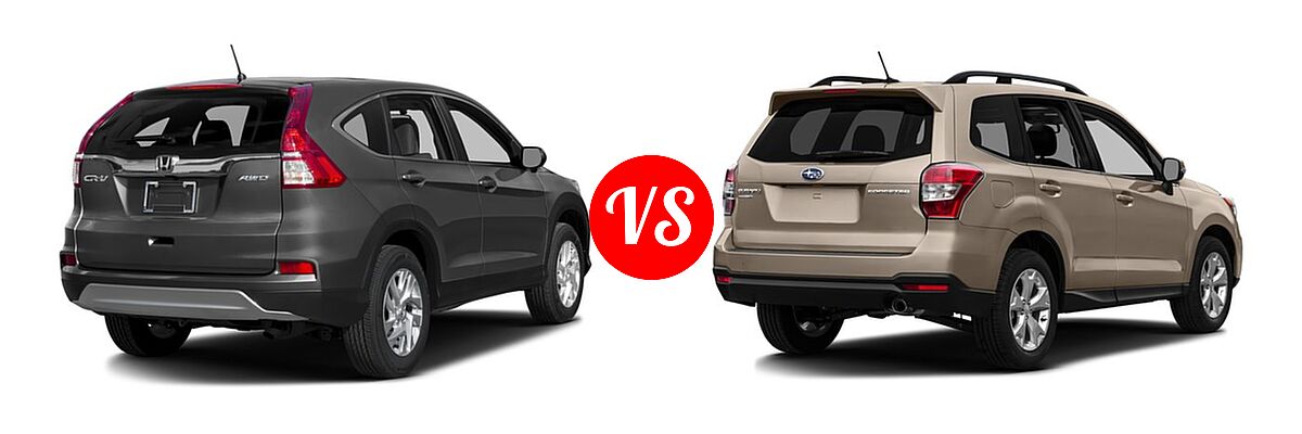 2016 Honda CR-V SUV EX vs. 2016 Subaru Forester SUV 2.5i Touring - Rear Right Comparison