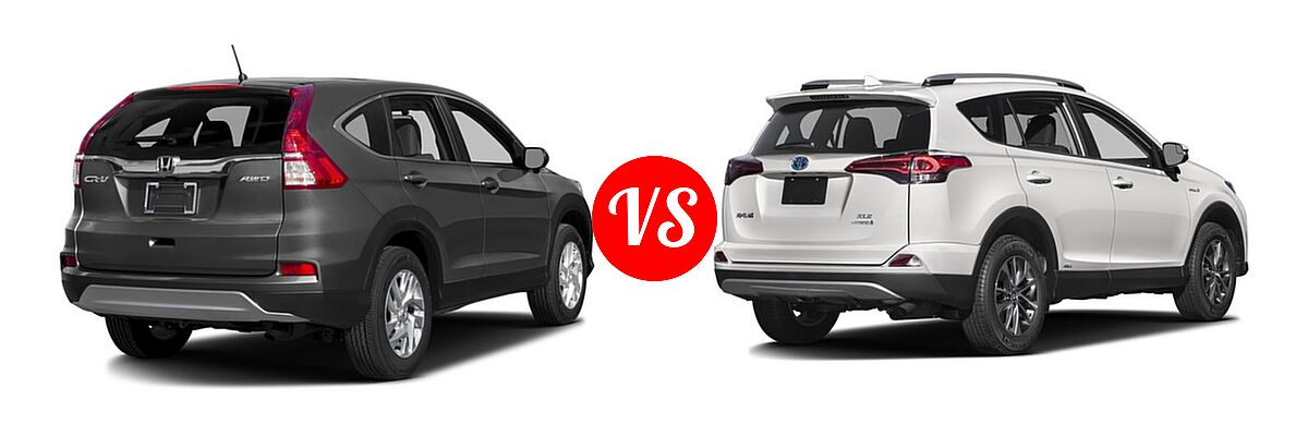 2016 Honda CR-V SUV EX vs. 2016 Toyota RAV4 Hybrid SUV Limited / XLE - Rear Right Comparison