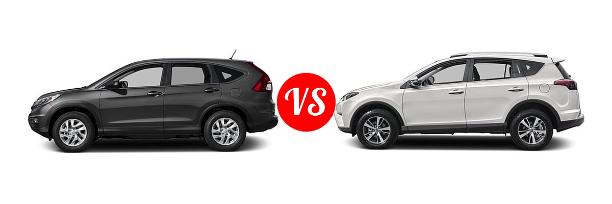 2016 Honda CR-V SUV EX vs. 2016 Toyota RAV4 SUV XLE - Side Comparison
