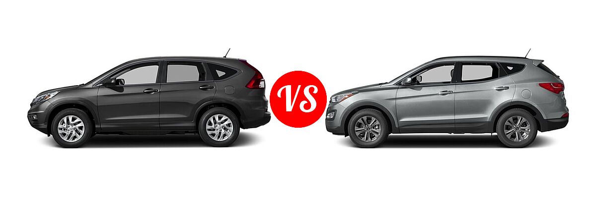 2016 Honda CR-V SUV EX vs. 2016 Hyundai Santa Fe Sport SUV AWD 4dr 2.4 - Side Comparison