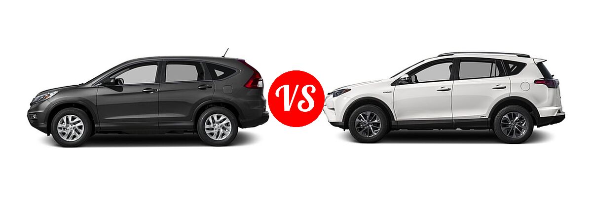 2016 Honda CR-V SUV EX vs. 2016 Toyota RAV4 Hybrid SUV Limited / XLE - Side Comparison