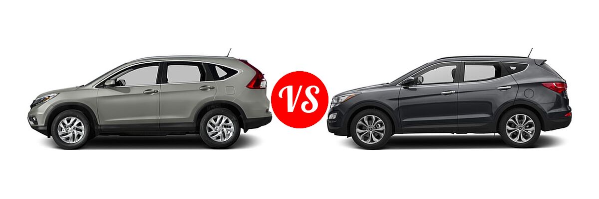 2016 Honda CR-V SUV EX-L vs. 2016 Hyundai Santa Fe Sport SUV FWD 4dr 2.0T - Side Comparison