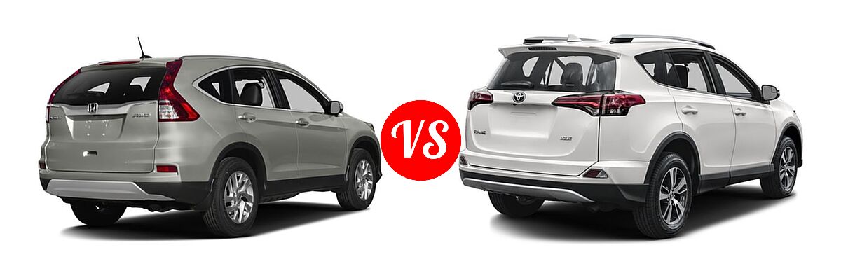 2016 Honda CR-V SUV EX-L vs. 2016 Toyota RAV4 SUV XLE - Rear Right Comparison