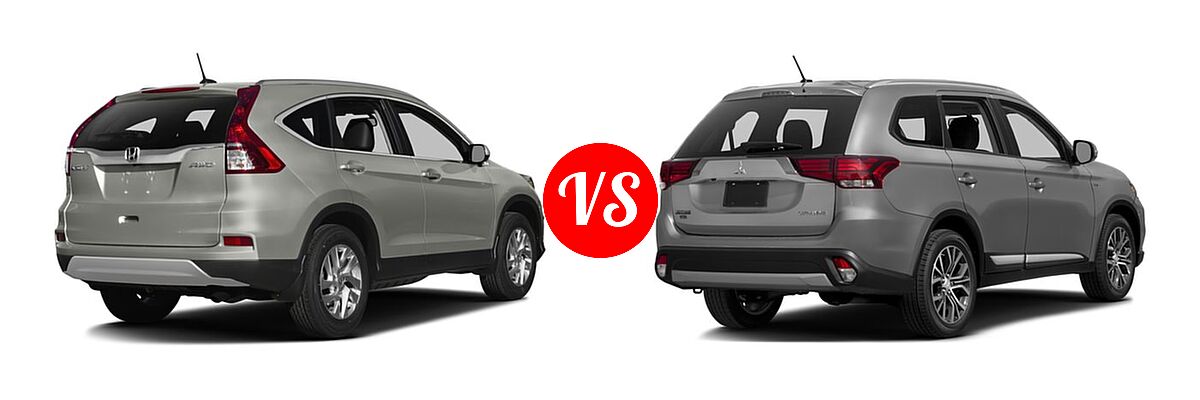 2016 Honda CR-V SUV EX-L vs. 2016 Mitsubishi Outlander SUV ES / SE - Rear Right Comparison