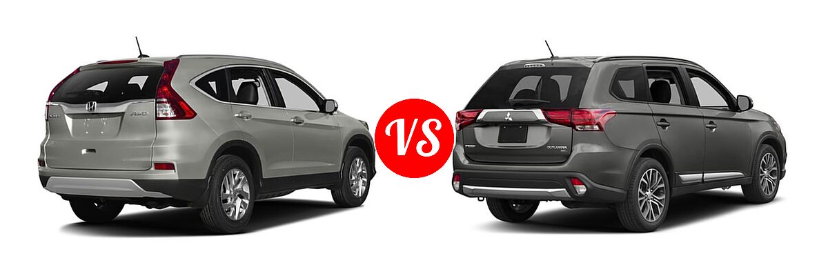 2016 Honda CR-V SUV EX-L vs. 2016 Mitsubishi Outlander SUV SEL - Rear Right Comparison