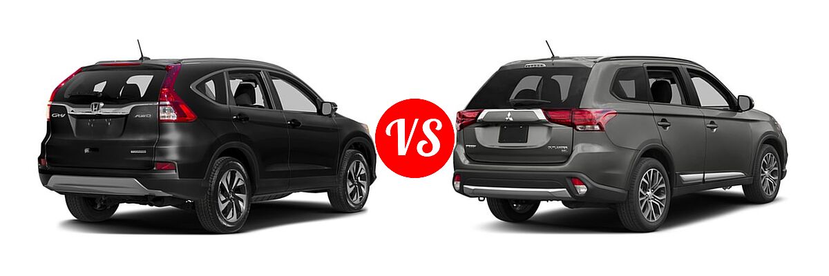2016 Honda CR-V SUV Touring vs. 2016 Mitsubishi Outlander SUV SEL - Rear Right Comparison