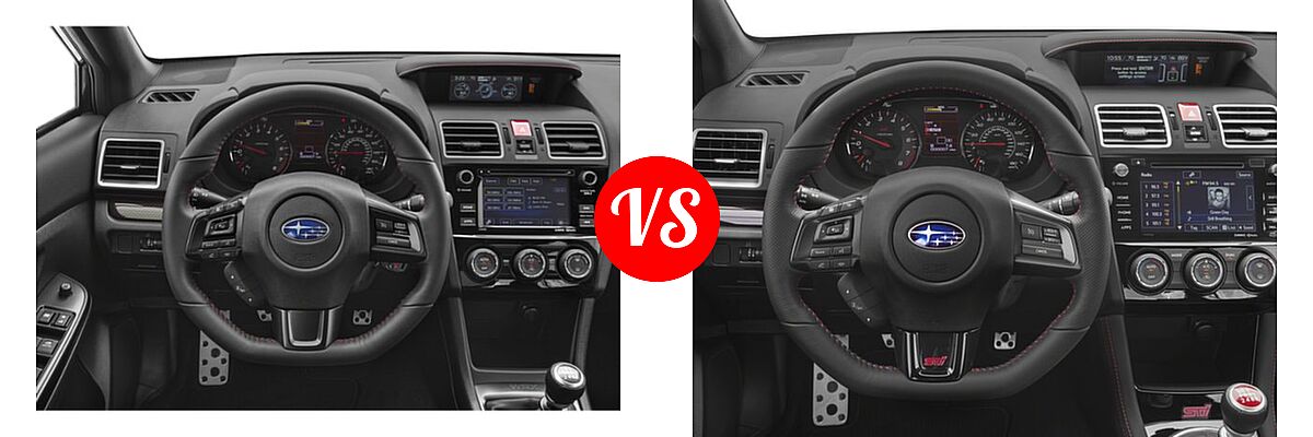 2018 Subaru WRX Sedan Manual vs. 2018 Subaru WRX STI Sedan STI - Dashboard Comparison