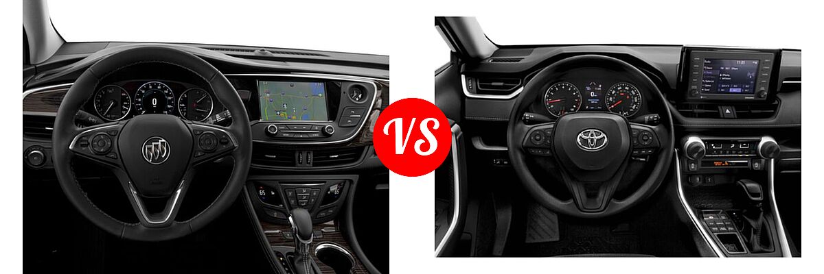 2017 Buick Envision SUV Essence / FWD 4dr / Preferred / Premium I / Premium II vs. 2020 Toyota RAV4 SUV LE - Dashboard Comparison