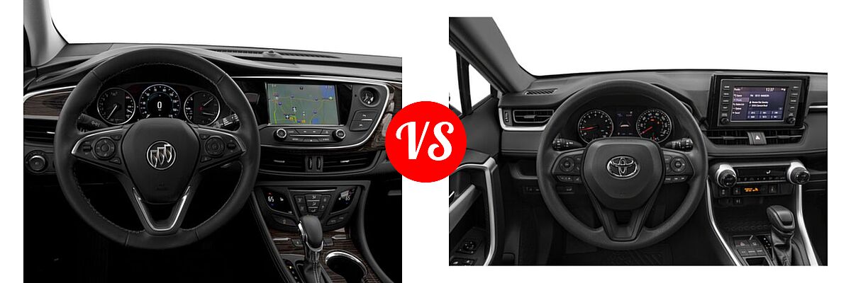 2017 Buick Envision SUV Essence / FWD 4dr / Preferred / Premium I / Premium II vs. 2020 Toyota RAV4 SUV XLE / XLE Premium - Dashboard Comparison