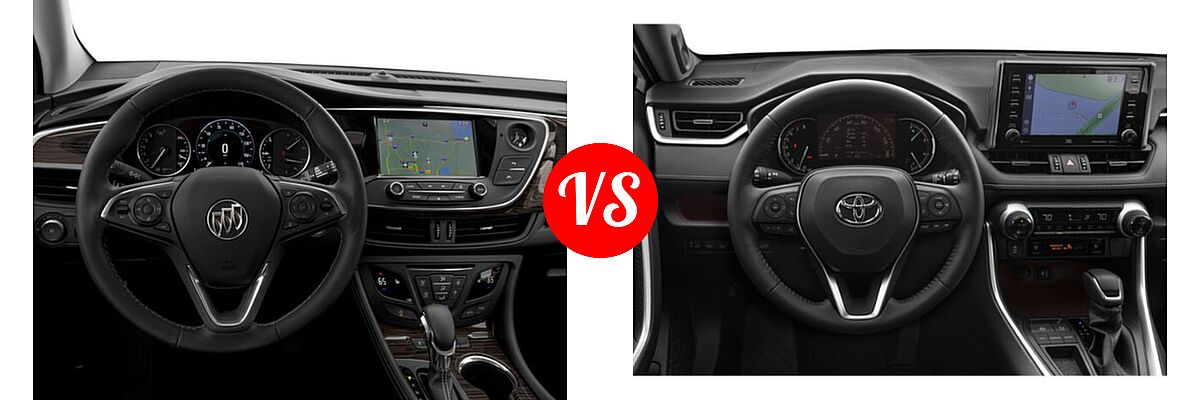 2017 Buick Envision SUV Essence / FWD 4dr / Preferred / Premium I / Premium II vs. 2020 Toyota RAV4 SUV Limited - Dashboard Comparison