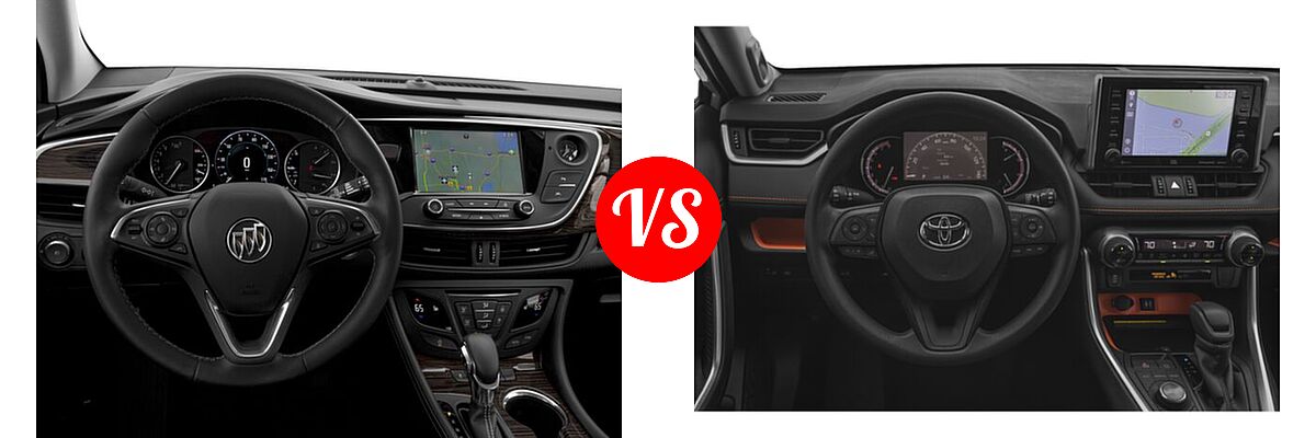 2017 Buick Envision SUV Essence / FWD 4dr / Preferred / Premium I / Premium II vs. 2020 Toyota RAV4 SUV Adventure - Dashboard Comparison