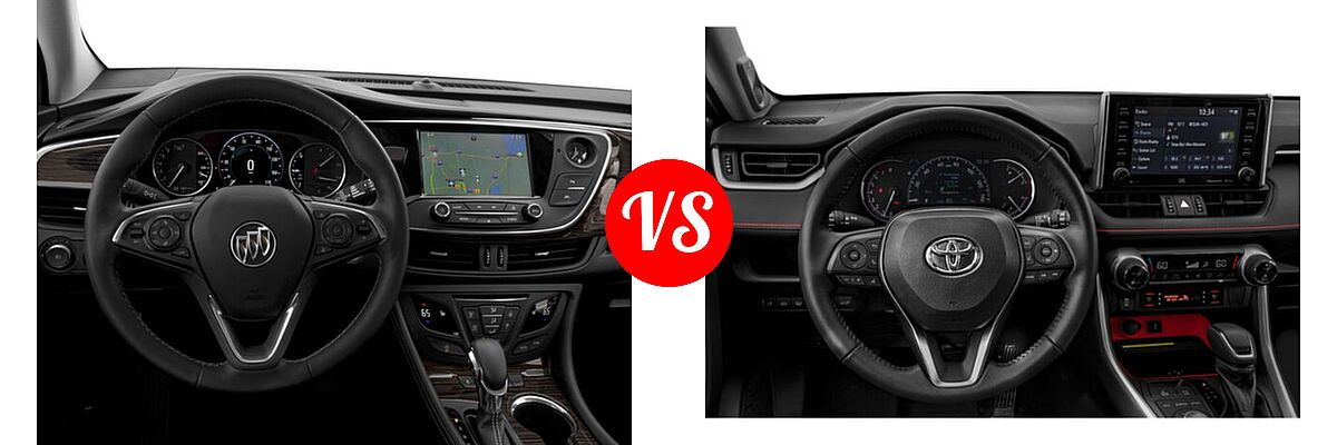 2017 Buick Envision SUV Essence / FWD 4dr / Preferred / Premium I / Premium II vs. 2020 Toyota RAV4 SUV TRD Off Road - Dashboard Comparison