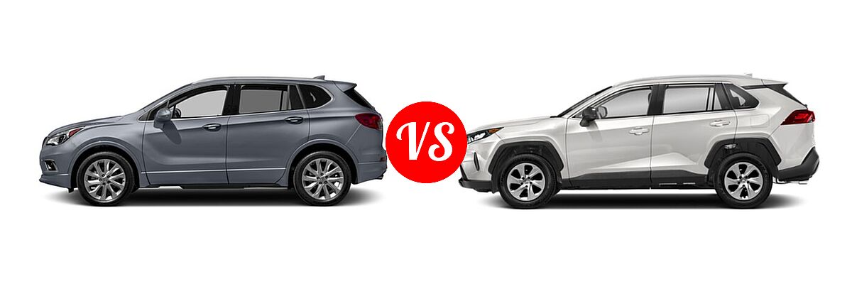 2017 Buick Envision SUV Essence / FWD 4dr / Preferred / Premium I / Premium II vs. 2020 Toyota RAV4 SUV LE - Side Comparison