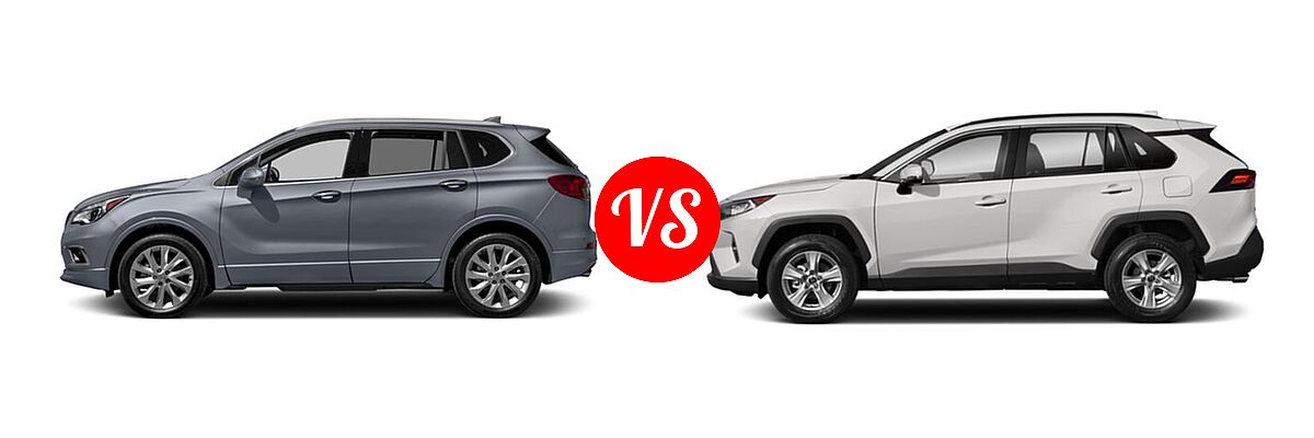2017 Buick Envision SUV Essence / FWD 4dr / Preferred / Premium I / Premium II vs. 2020 Toyota RAV4 SUV XLE / XLE Premium - Side Comparison