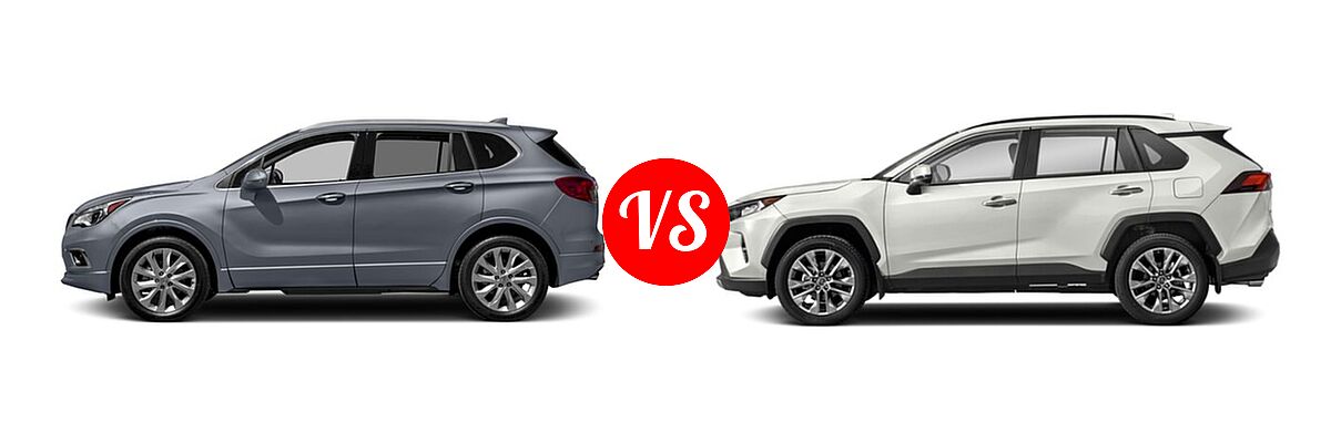 2017 Buick Envision SUV Essence / FWD 4dr / Preferred / Premium I / Premium II vs. 2020 Toyota RAV4 SUV Limited - Side Comparison