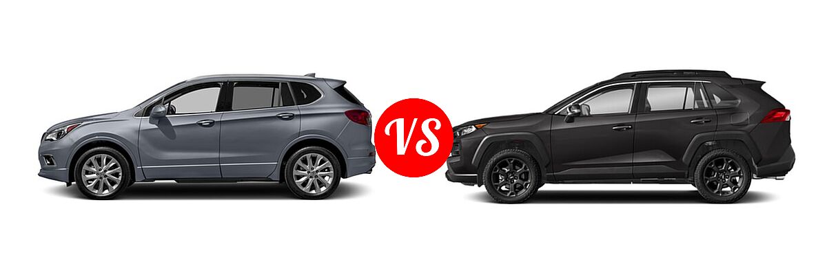 2017 Buick Envision SUV Essence / FWD 4dr / Preferred / Premium I / Premium II vs. 2020 Toyota RAV4 SUV TRD Off Road - Side Comparison