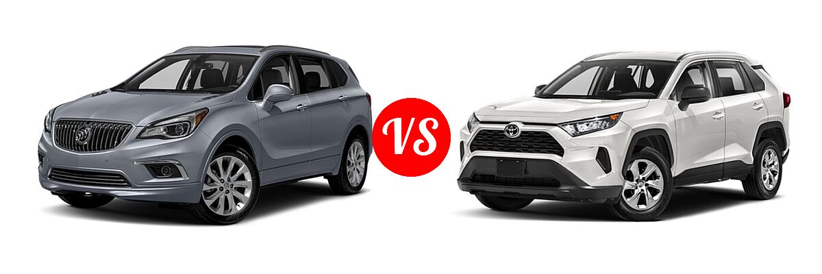 2017 Buick Envision SUV Essence / FWD 4dr / Preferred / Premium I / Premium II vs. 2020 Toyota RAV4 SUV LE - Front Left Comparison