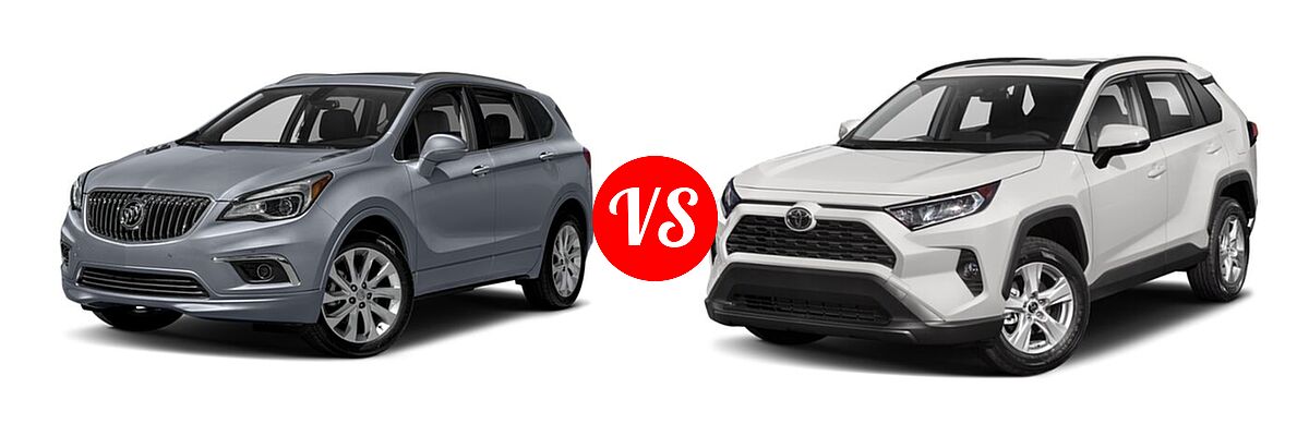 2017 Buick Envision SUV Essence / FWD 4dr / Preferred / Premium I / Premium II vs. 2020 Toyota RAV4 SUV XLE / XLE Premium - Front Left Comparison