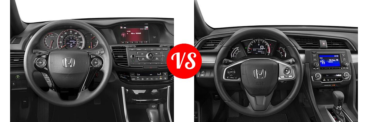 2017 Honda Accord Coupe LX-S vs. 2017 Honda Civic Coupe LX - Dashboard Comparison