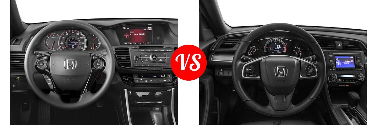 2017 Honda Accord Coupe LX-S vs. 2017 Honda Civic Coupe LX-P - Dashboard Comparison