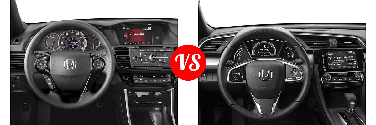 2017 Honda Accord Coupe LX-S vs. 2017 Honda Civic Coupe EX-T - Dashboard Comparison