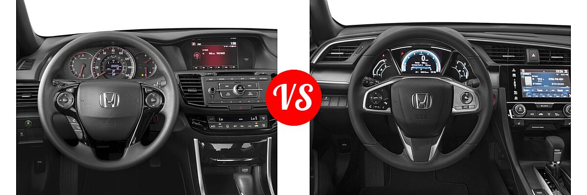 2017 Honda Accord Coupe LX-S vs. 2017 Honda Civic Coupe EX-L - Dashboard Comparison