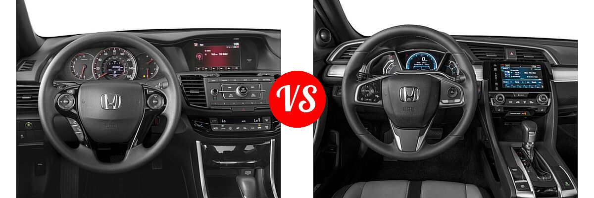 2017 Honda Accord Coupe LX-S vs. 2017 Honda Civic Coupe Touring - Dashboard Comparison