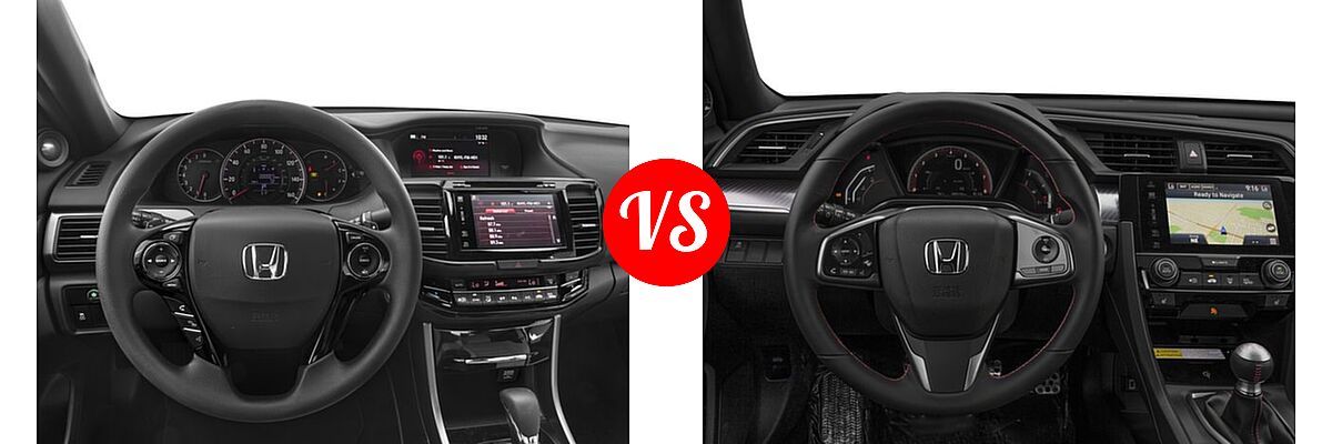 2017 Honda Accord Coupe EX vs. 2017 Honda Civic Coupe Si - Dashboard Comparison