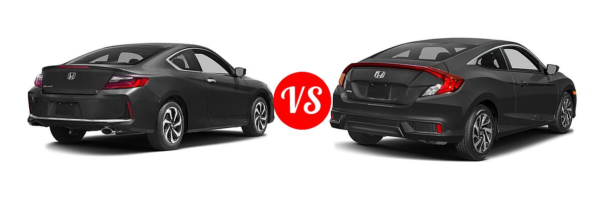 2017 Honda Accord Coupe LX-S vs. 2017 Honda Civic Coupe LX-P - Rear Right Comparison