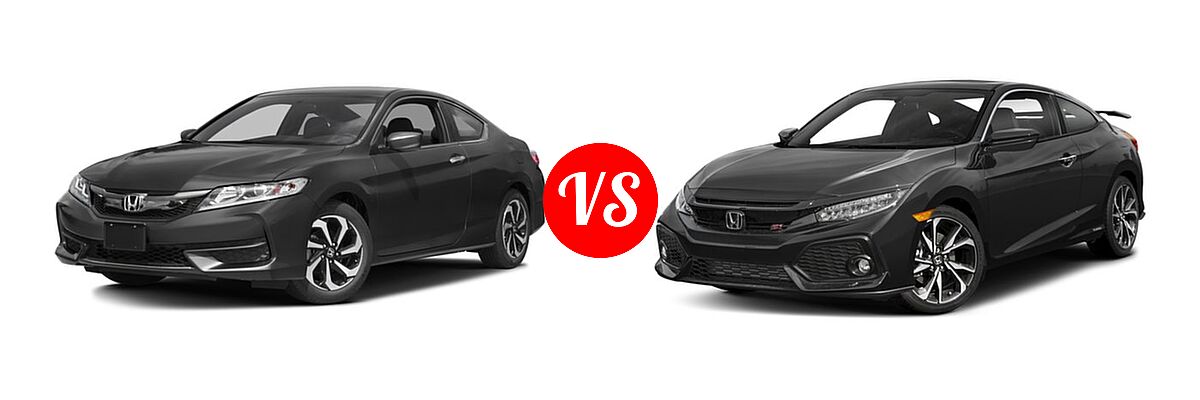 2017 Honda Accord Coupe LX-S vs. 2017 Honda Civic Coupe Si - Front Left Comparison