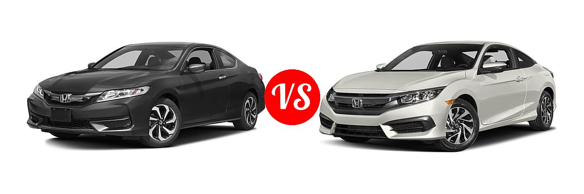 2017 Honda Accord Coupe LX-S vs. 2017 Honda Civic Coupe LX - Front Left Comparison