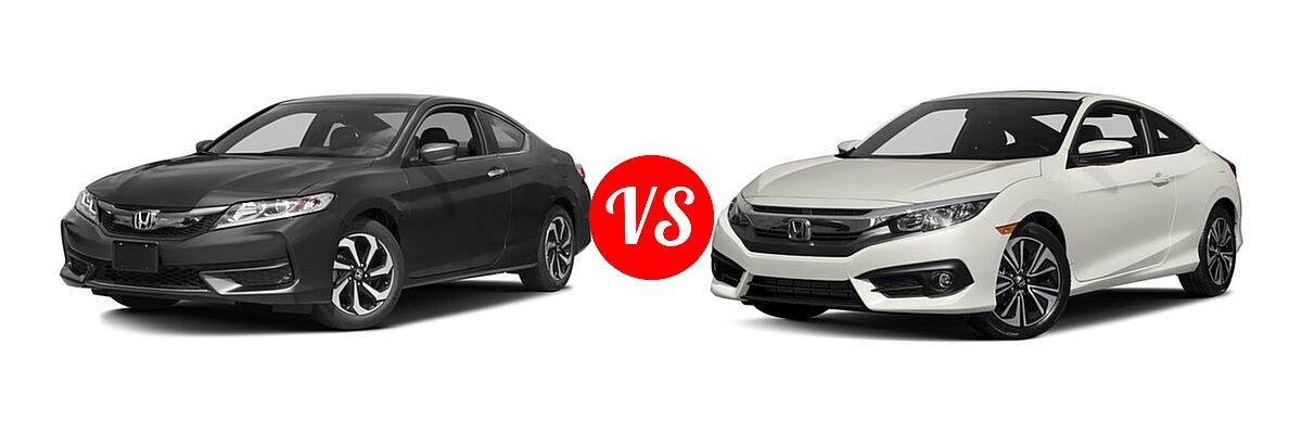 2017 Honda Accord Coupe LX-S vs. 2017 Honda Civic Coupe EX-T - Front Left Comparison