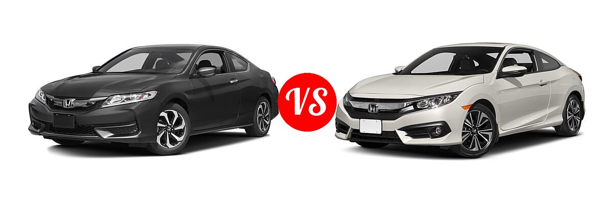 2017 Honda Accord Coupe LX-S vs. 2017 Honda Civic Coupe EX-L - Front Left Comparison
