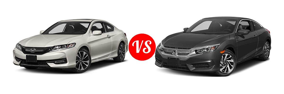 2017 Honda Accord Coupe EX vs. 2017 Honda Civic Coupe LX-P - Front Left Comparison