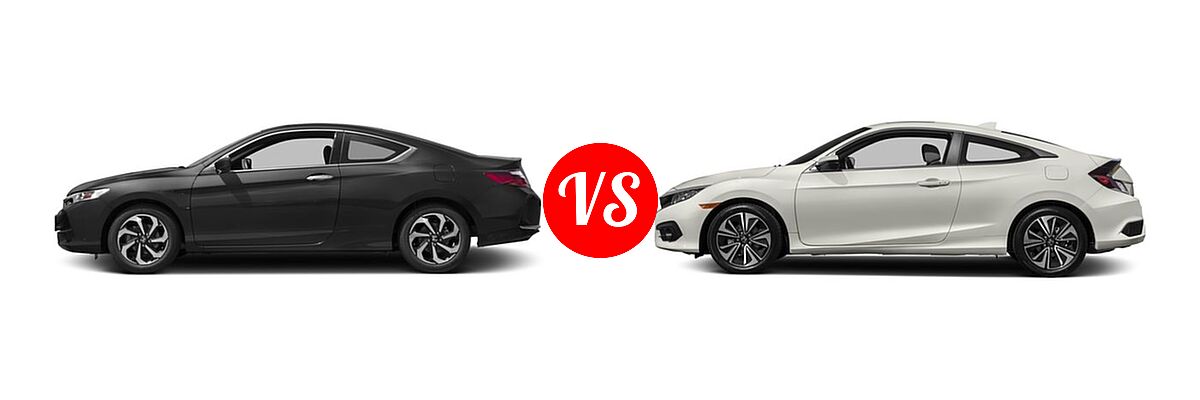 2017 Honda Accord Coupe LX-S vs. 2017 Honda Civic Coupe EX-T - Side Comparison