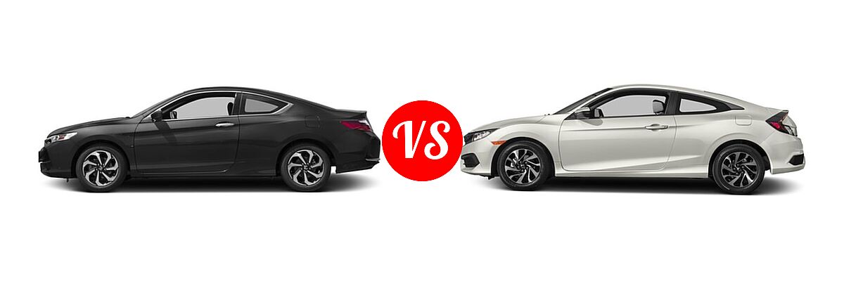 2017 Honda Accord Coupe LX-S vs. 2017 Honda Civic Coupe LX - Side Comparison