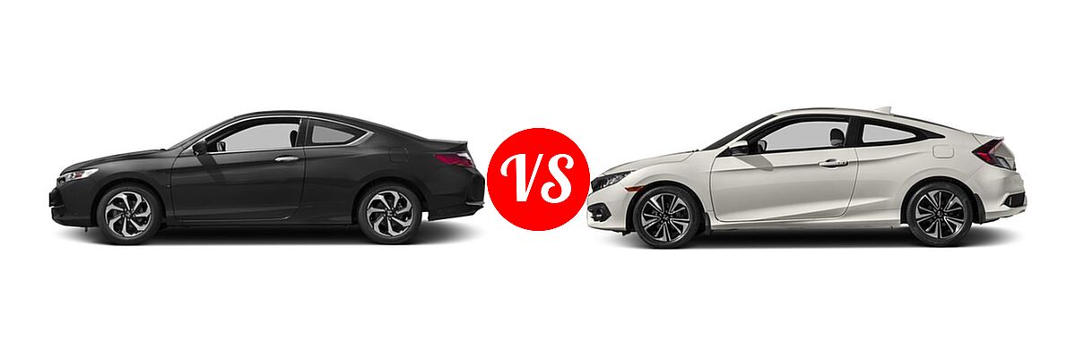 2017 Honda Accord Coupe LX-S vs. 2017 Honda Civic Coupe EX-L - Side Comparison