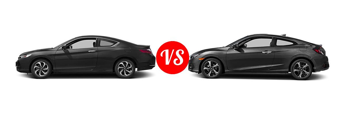 2017 Honda Accord Coupe LX-S vs. 2017 Honda Civic Coupe Touring - Side Comparison