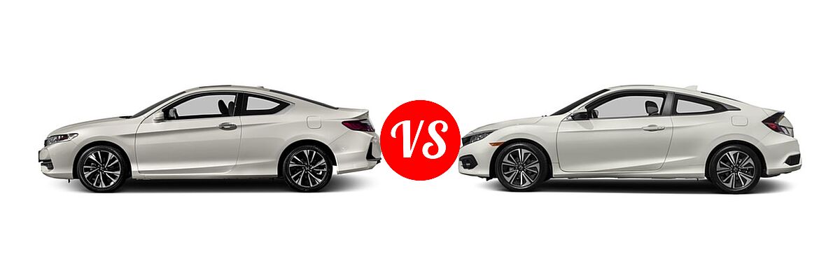 2017 Honda Accord Coupe EX vs. 2017 Honda Civic Coupe EX-T - Side Comparison