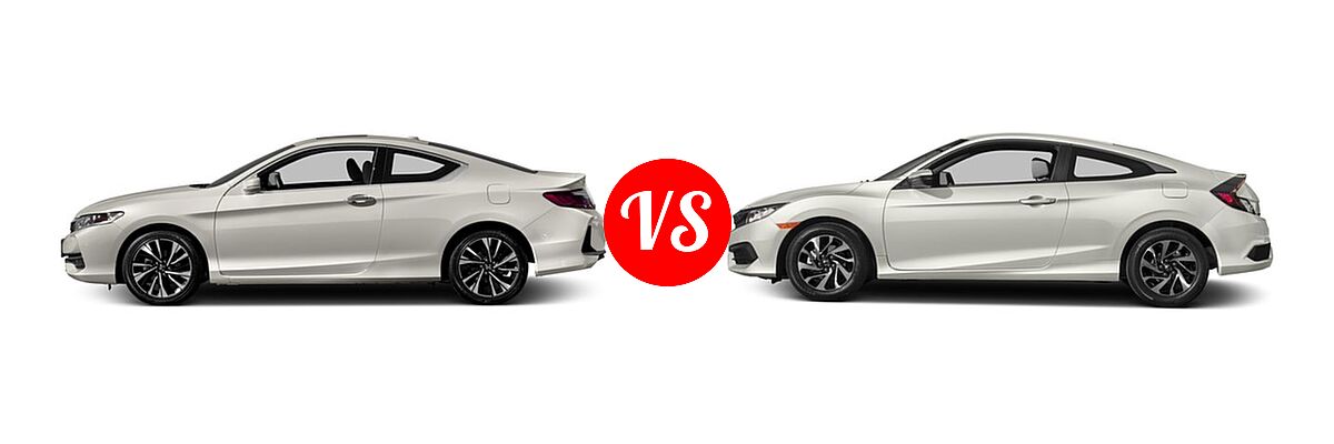 2017 Honda Accord Coupe EX vs. 2017 Honda Civic Coupe LX - Side Comparison